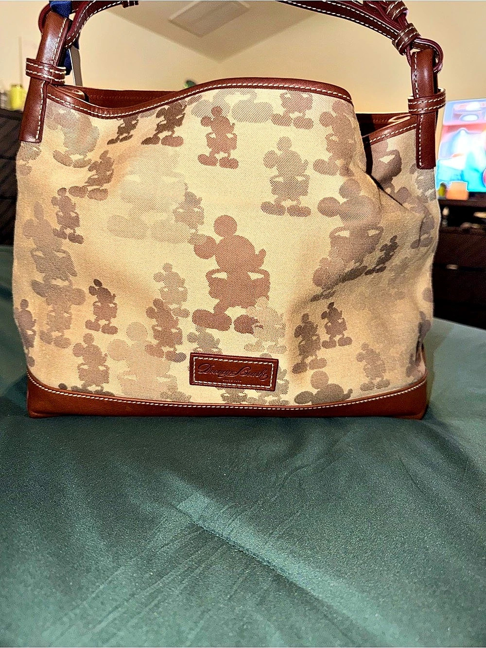 Dooney & Bourke Disney Mickey Mouse Tonal Champsac Hobo Bag Shoulder Bag Brown &